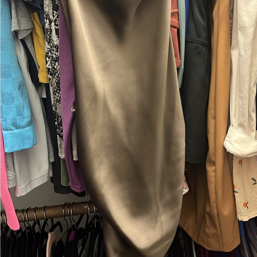 House of Harlow 1960 Satin Dress in Taupe